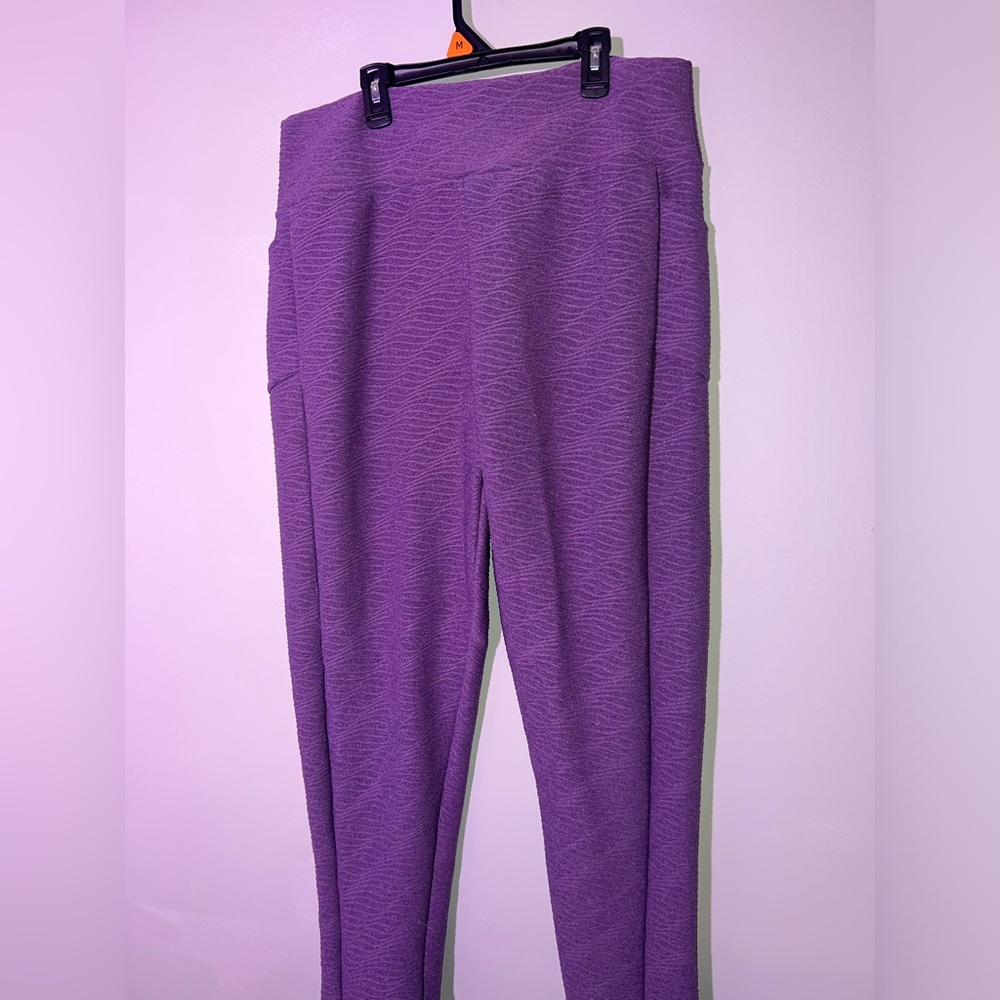 Purple 0 to 5 leggings with pockets and fleece lining
